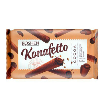 Roshen Konafetto вафельные трубочки с шоколадной начинкой 140г